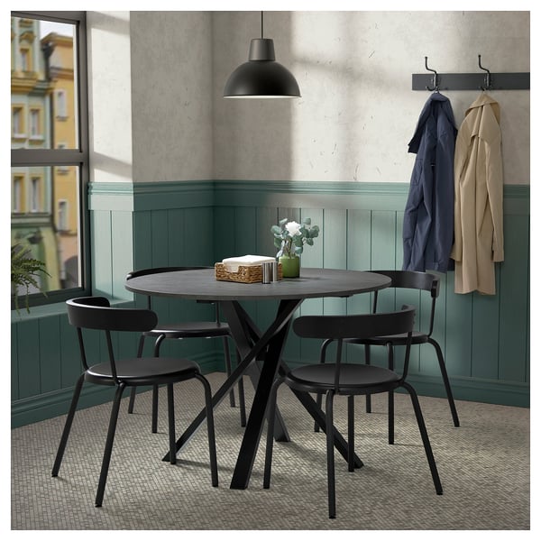 MARIEDAMM table, dark grey, 105 cm