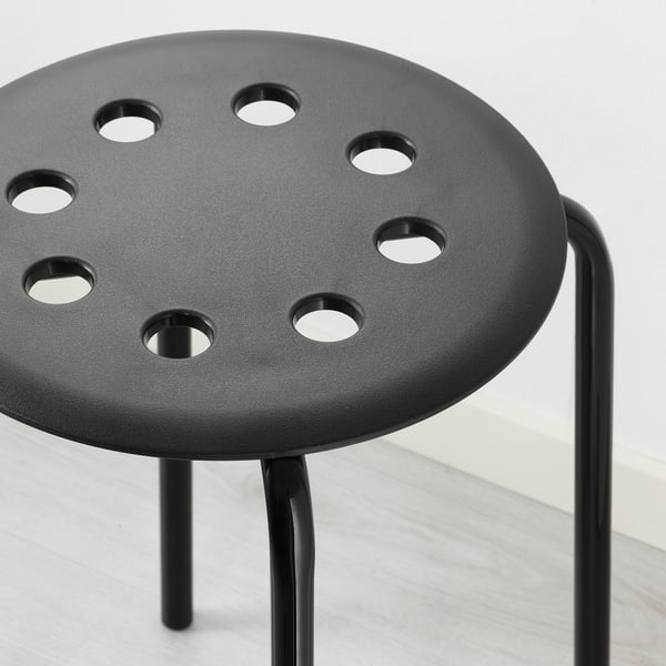 MARIUS stool, black, 45 cm