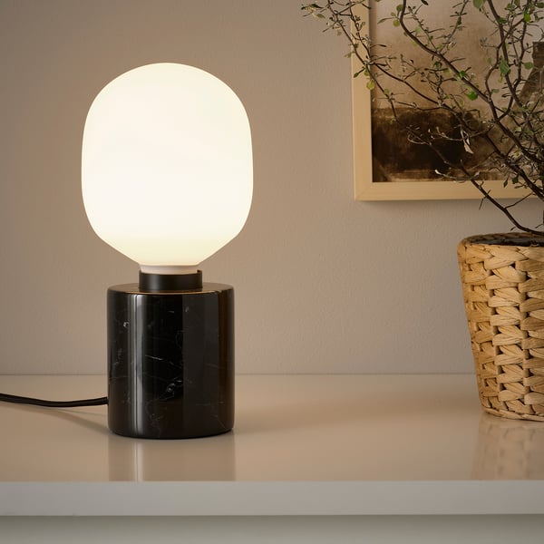 MARKFROST table lamp, marble black, 8.7 cm