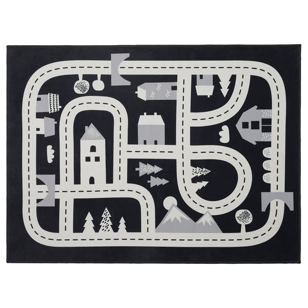 MARKKRYPARE rug, dark grey, 74x100 cm
