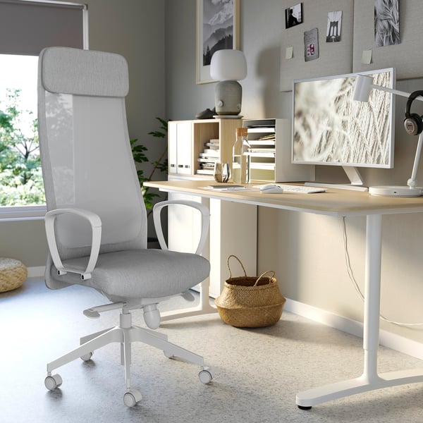 MARKUS office chair, Vissle light grey, Medio