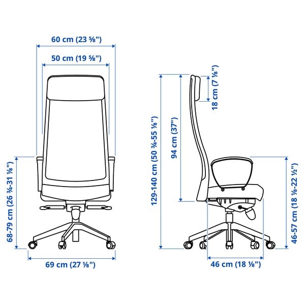 Ikea MARKUS Office chair Vissle light grey ,
