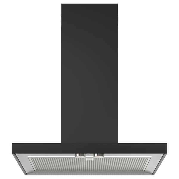 MATÄLSKARE wall mounted extractor hood, black, 60 cm