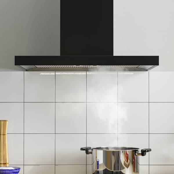 MATÄLSKARE wall mounted extractor hood, black, 60 cm
