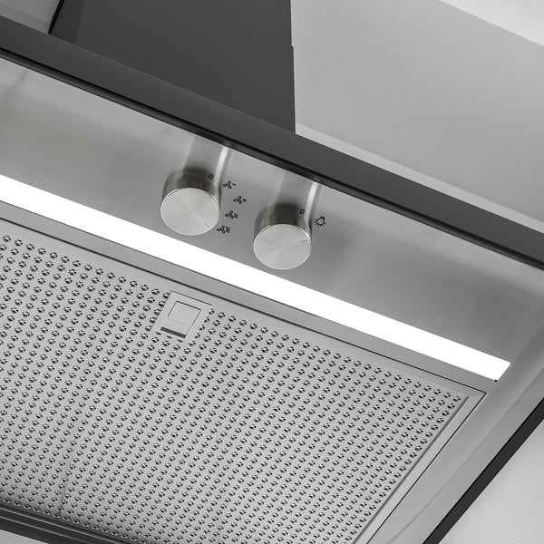 MATÄLSKARE wall mounted extractor hood, black, 60 cm