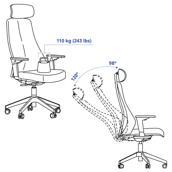 MATCHSPEL gaming chair, Bomstad black, 54x120x66 cm