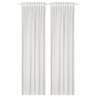 MATILDA sheer curtains, 1 pair, white/with heading tape, 145x300 cm