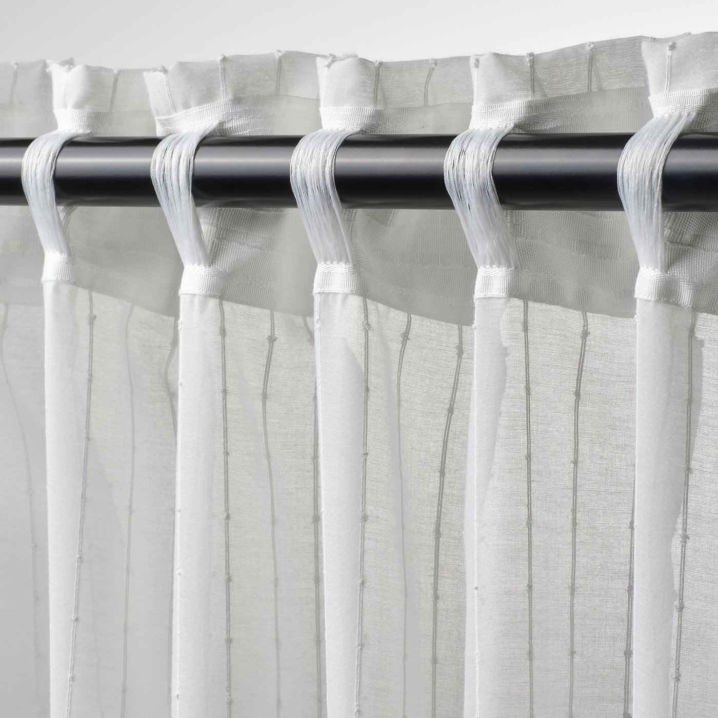 MATILDA sheer curtains, 1 pair, white/with heading tape, 300x145 cm