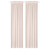 MATILDA sheer curtains, 1 pair, pale pink/with heading tape, 145x300 cm