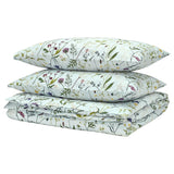 MATTOXBÄR duvet cover and 2 pillowcases, pale blue/floral pattern, 240x220/50x80 cm