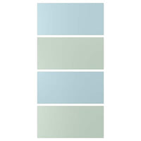 MEHAMN 4 panels for sliding door frame, light blue/light green, 100x201 cm