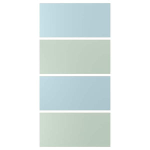 Ikea MEHAMN - 4 panels for sliding door frame, light blue/light green, 100x201 cm