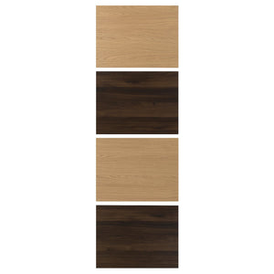 MEHAMN 4 panels for sliding door frame, dark brown oak effect/oak effect, 75x236 cm