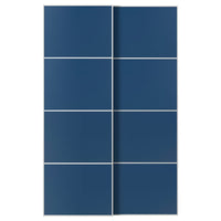 MEHAMN pair of sliding doors, white/double sided blue, 150x236 cm
