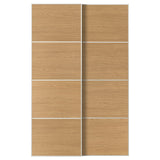 MEHAMN pair of sliding doors, white/double sided oak effect, 150x236 cm