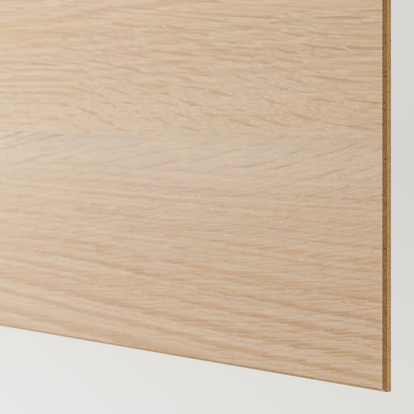 MEHAMN pair of sliding doors, double sided/white stained oak effect white, 200x201 cm