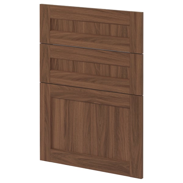 METOD 3 fronts for dishwasher, Enköping brown/walnut effect, 60 cm