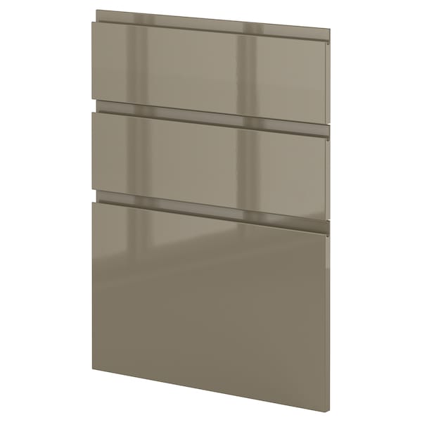 METOD 3 fronts for dishwasher, Voxtorp high-gloss dark grey-brown, 60 cm