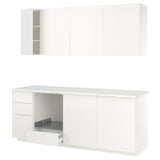 METOD kitchen, white/Veddinge white, 230x60x227 cm
