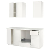METOD kitchen, white/Veddinge white, 186x60x227 cm