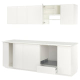 METOD kitchen, white/Veddinge white, 246x60x207 cm