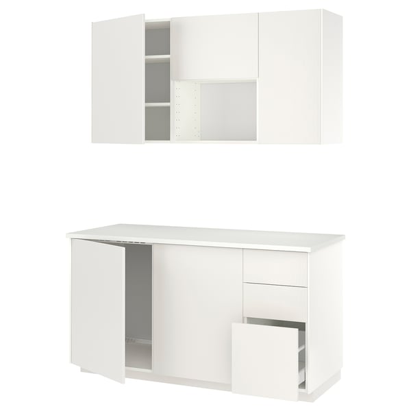 METOD kitchen, white/Veddinge white, 170x60x227 cm