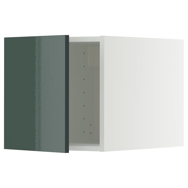 METOD top cabinet, white/Kallarp high-gloss dark grey-green, 40x40 cm