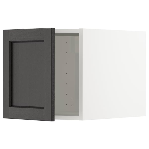 METOD top cabinet, white/Lerhyttan black stained, 40x40 cm