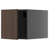 METOD top cabinet, black-grey/Sinarp brown, 40x40 cm