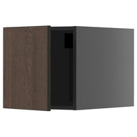 METOD top cabinet, black-grey/Sinarp brown, 40x40 cm