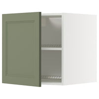 METOD top cabinet for fridge/freezer, white/Axstad grey-green, 60x60 cm