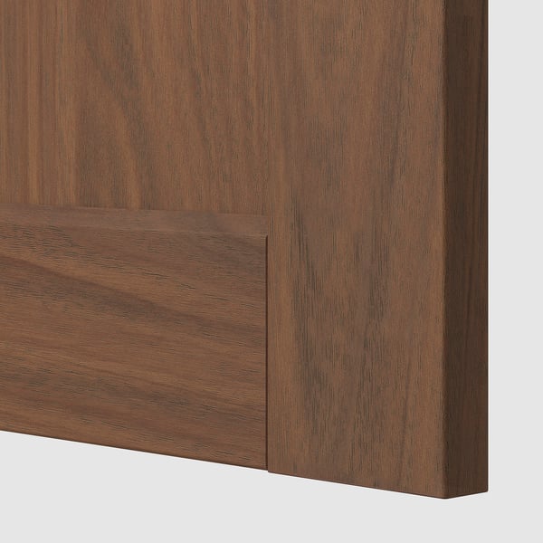 METOD top cabinet for fridge/freezer, white Enköping/brown walnut effect, 60x60 cm