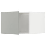 METOD top cabinet for fridge/freezer, white/Havstorp light grey, 60x40 cm