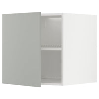 METOD top cabinet for fridge/freezer, white/Havstorp light grey, 60x60 cm