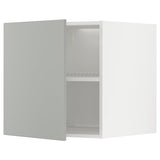 METOD top cabinet for fridge/freezer, white/Havstorp light grey, 60x60 cm