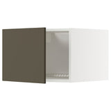 METOD top cabinet for fridge/freezer, white/Havstorp brown-beige, 60x40 cm