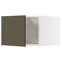 METOD top cabinet for fridge/freezer, white/Havstorp brown-beige, 60x40 cm