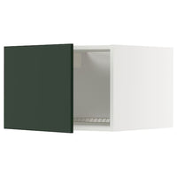 METOD top cabinet for fridge/freezer, white/Havstorp deep green, 60x40 cm