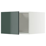 METOD top cabinet for fridge/freezer, white/Kallarp high-gloss dark grey-green, 60x40 cm