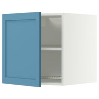 METOD top cabinet for fridge/freezer, white/Lerhyttan blue, 60x60 cm