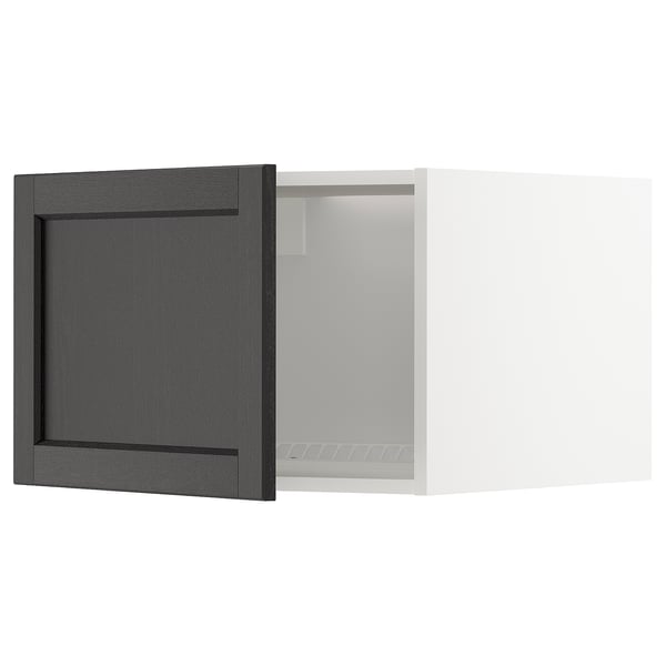 METOD top cabinet for fridge/freezer, white/Lerhyttan black stained, 60x40 cm