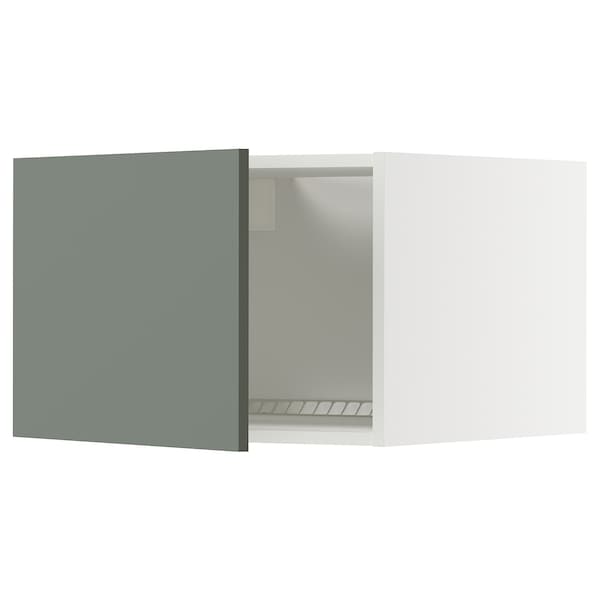 Ikea METOD - Top cabinet for fridge/freezer, white/Nickebo matt grey-green, 60x40 cm