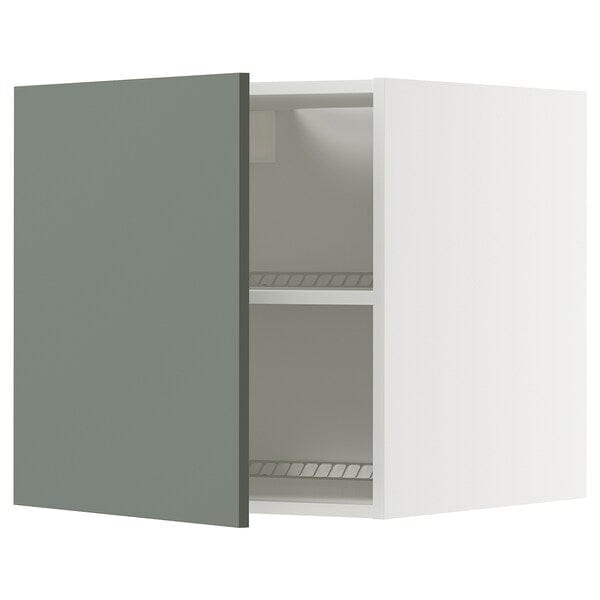 Ikea METOD - Top cabinet for fridge/freezer, white/Nickebo matt grey-green, 60x60 cm