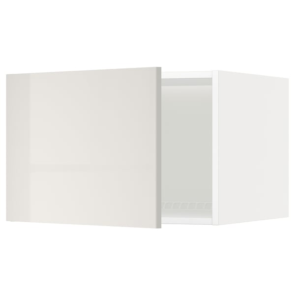 METOD top cabinet for fridge/freezer, white/Ringhult light grey, 60x40 cm