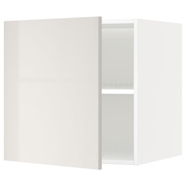 METOD top cabinet for fridge/freezer, white/Ringhult light grey, 60x60 cm