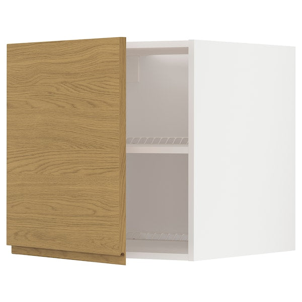METOD - Top cabinet for fridge/freezer, white/Voxtorp oak effect, 60x60 cm