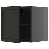METOD top cabinet for fridge/freezer, black-grey/Lerhyttan black stained, 60x60 cm