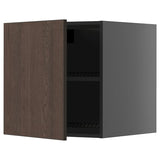 METOD top cabinet for fridge/freezer, black-grey/Sinarp brown, 60x60 cm