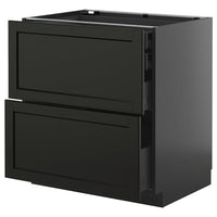 METOD / KNIVSHULT base cb 2 frnts/2 low/1 md/1 hi drw, black-grey/Lerhyttan black stained, 80x60 cm