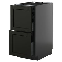 METOD / KNIVSHULT base cb 2 frnts/2 low/1 md/1 hi drw, black-grey/Lerhyttan black stained, 40x60 cm